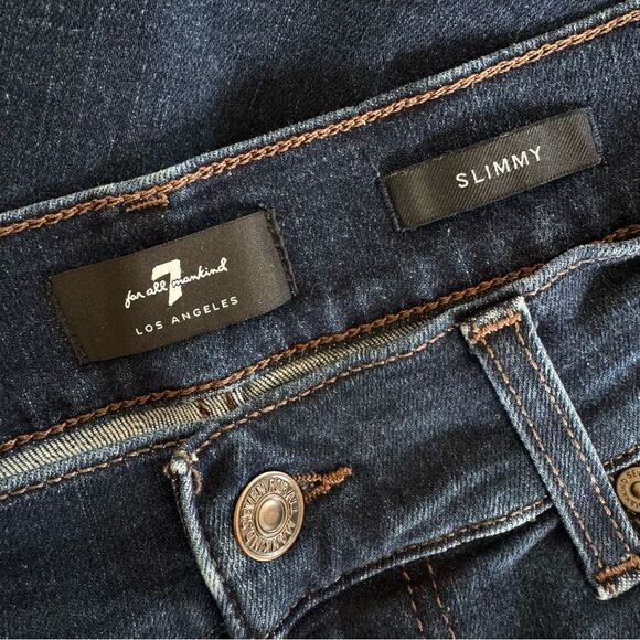 7FAMK 7 For All Mankind Men's Slimmy Jeans in Rio Bravo Dark Wash Size 34 X 27 - Picture 10 of 12